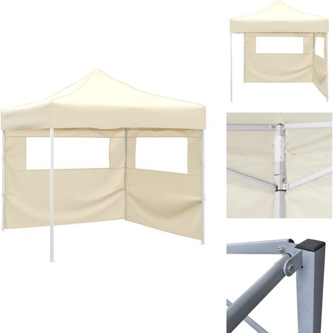 Tente pliable avec 2 parois 3 x 3 m Crème - Tents Pliables - Abri Jardin - Tonnelles Exterieure - Tentes Événementielles - Fête Extérieure (1/5)