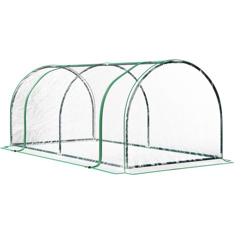 Serre tunnel de culture-Serre avec porte-Châssis semis et maison plantes-Acier et plastique vert-200x100x80(cm) (1/5)