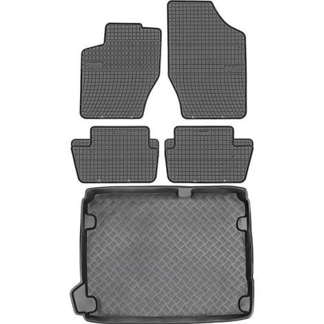 Ensemble de tapis de sol en caoutchouc pour Citroën C4 II Hatchback (2010-2018) + tapis de coffre (1/5)