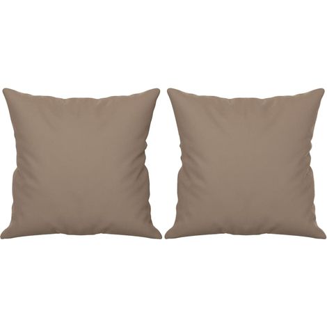 Coussins décoratifs lot de 2 Taupe 40x40 cm Tissu microfibre (1/5)