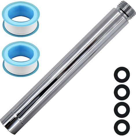 Bras d'extension de pommeau de douche, 15 cm, en acier inoxydable, filetage G1/2, barre de douche, rallonge de pommeau de douche (1/5)