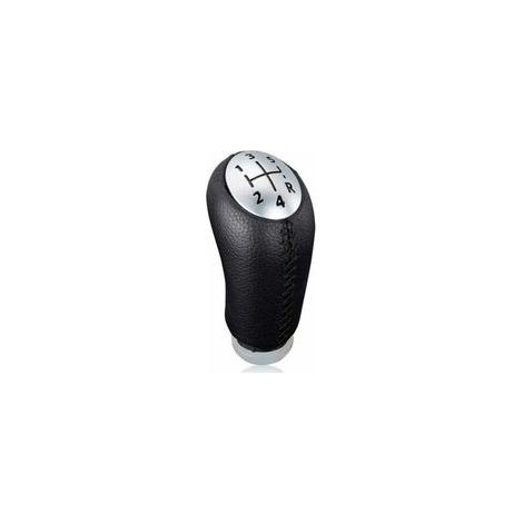 Pommeau de levier de vitesse manuel en cuir noir pour Renault Clio III, Megane 2 et Laguna, avec adaptateur inclus.- (1/4)