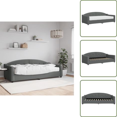 The Living Store Tagesbett mit Matratze Dunkelgrau 90x200 cm Stoff - Schlafsofa (1/5)