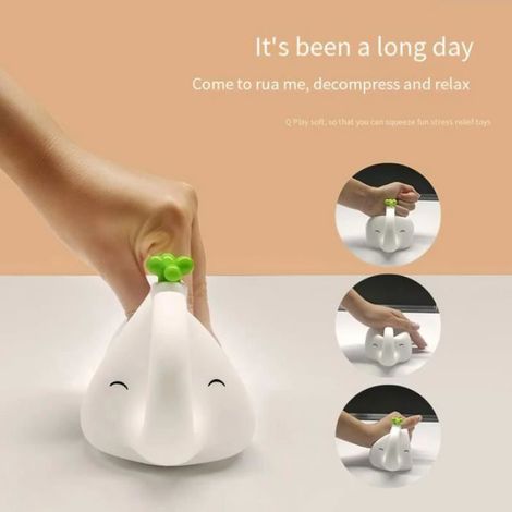 veilleuse éléphant, lampe LED tactile en silicone avec chargement USB, veilleuse mignonne, décoration de chevet pour bébé (1/4)
