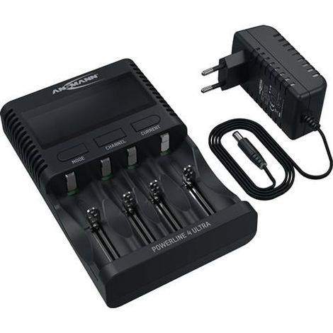 Cargador universal UBC Powerline 4 Ultra con fuente de alimentación para 1,2V NiMH y Li-Ion de 3,6V (1/5)