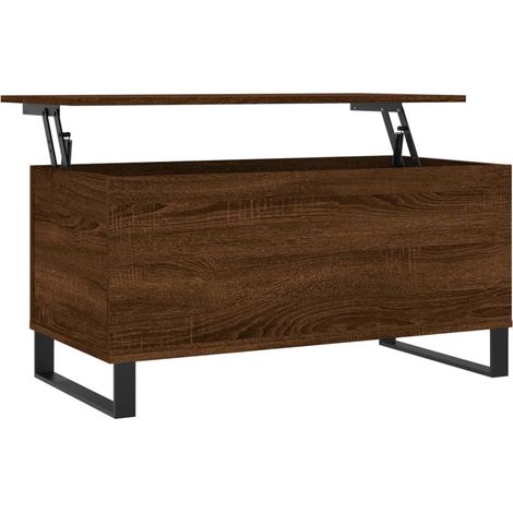 Table basse Chêne marron 90x44,5x45 Bois d'ingénierie (1/5)