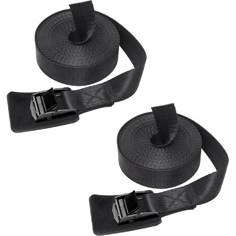 2 Pièces Sangles D'arrimage, Sangle De Tension Sangle Porte Velo, Sangles De Serrage Sangle De Fixation avec Boucle Réglable, Sangles Serrage Boucle Serrage, pour Moto, Voiture, Porte Vélo (1/5)