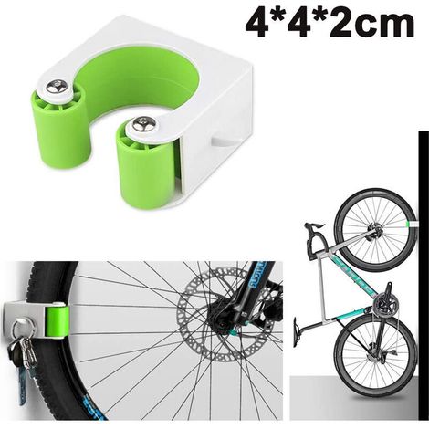 Support mural vertical pour vélo VTT et route – Boucle de stationnement pratique avec clip de fixation – Présentoir de rangement vert, 442 cm