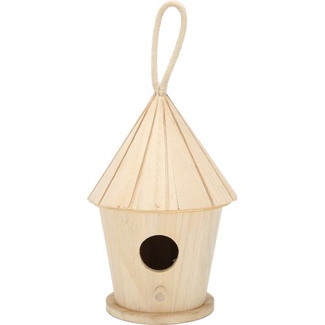 Nichoir rond en bois, boîte à oiseaux pour la décoration du jardin et de la cour (1/5)
