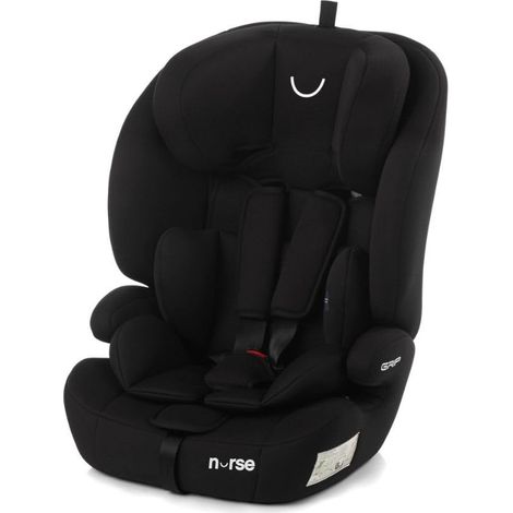 Nurse Grip Seggiolino Auto i-Size, 76-150 cm, 2-12 Anni, Installazione con Cintura di Sicurezza, 9 Posizioni, Seggiolino Auto Senza Isofix, Nero, Cosmos (1/5)
