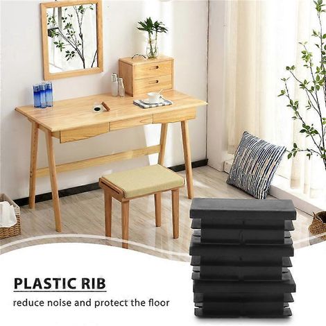 8 embouts de finition rectangulaires en plastique noir 20 mm x 40 mm (1/5)