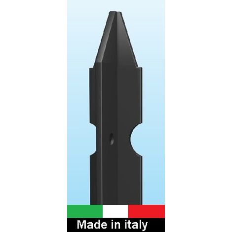 Paletto Recinzioni a "T" in Ferro Plastificato Antracite-Sezione mm35X35X4-Altezza 200 cm (1/2)