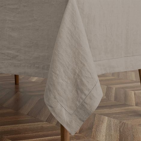 Tovaglia Da Tavola In Puro Cotone Rettangolare Tinta Unita Elegante Copritavolo Moderna Sala Da Pranzo Cucina Soggiorno Salvatavolo  Tortora Melange - 6/8Posti140x180Cm (1/5)