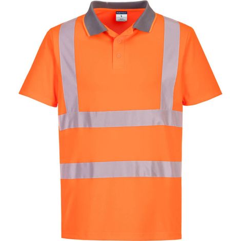 Polo de alta visibilidad M/C con tejido de punto ECO y cintas reflectantes EC10 4XL Naranja