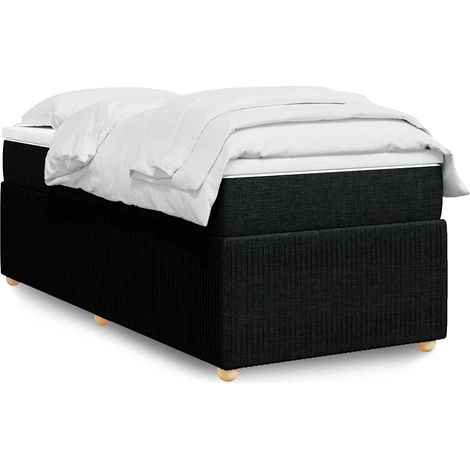 Boxspringbett mit Matratze Schwarz 90x200 cm Stoff