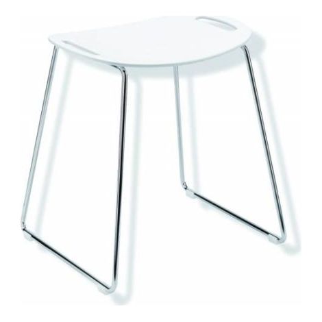 Tabouret de douche, H : 508 mm, L : 462 mm, blanc signal (1/4)