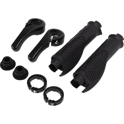 Poignées de guidon de vélo ergonomiques, antidérapantes, confortables et durables en caoutchouc noir. (1/5)