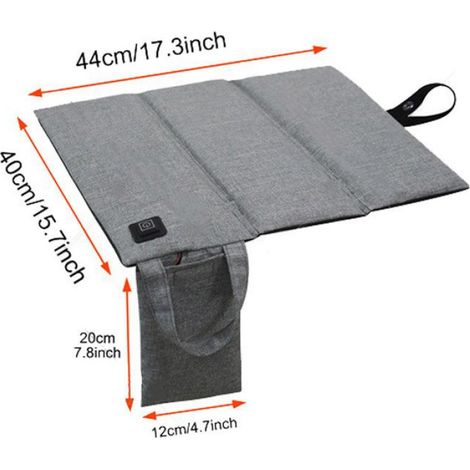 Coussin chauffé au siège Chauffeur de siège chauffé chauffé pliable 3 pliés chauffage USB Température sport camping (1/4)