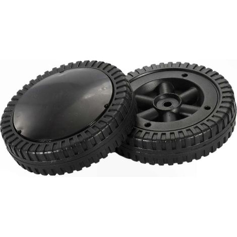 Roues de gril noires 6 pouces pour mobilité fluide, ensemble de 2 pneus de remplacement pour barbecue BBQ (1/5)