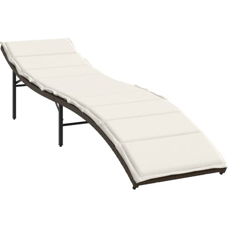 Maison Exclusive - Lettino Prendisole con Cuscino Marrone 55x199x50 cm Polyrattan