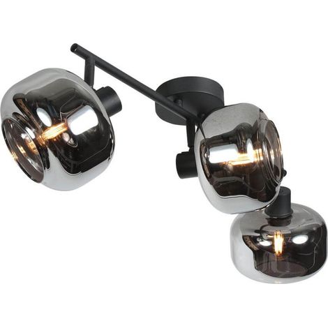 Mexlite - spot - Tenebris - noir - verre métal verre fumé - lampe (1/3)
