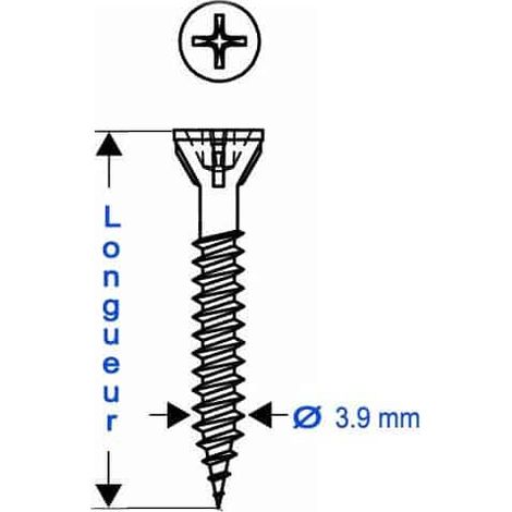 Bosch – Bande de vis autoperceuse 3,9 x 30 mm – Tête PH2 – 1000 pièces pour plaques de plâtre sur ossature bois et métallique