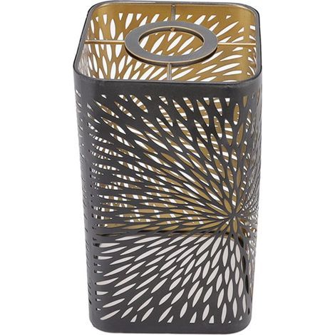 Abat-jour, Métal Gravé Ajouré Amovible Carré Rond Motif E27 E26 Décoratif Chevet Comptoir Abat-Jour abat jour lampe sur pied Abat-Jour pour Ampoules E27 E26 (1/4)