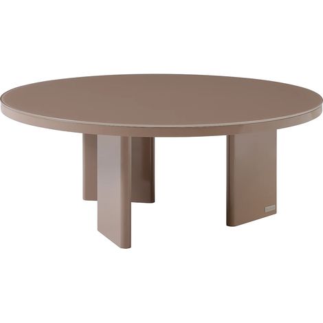 Tavolino in MDF e vetro temperato - Tortora laccato - DORLENA (1/5)