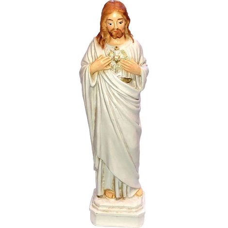 Statuette Jésus Christ Sacré coeur beige (1/2)