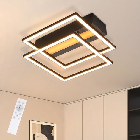GBLY Lampada a soffitto LED quadrata, illuminazione per cucina a colori variabili RGB, 36 W, intensità regolabile, nera, moderna, con telecomando,per salone, corridoio o camera da letto per bambini (1/5)