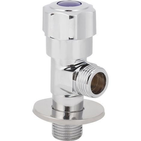 Robinet d'arrêt d'angle en cuivre pour salle de bain, filetage mâle G1/2". Vanne de contrôle d'arrivée et de sortie d'eau. (1/5)