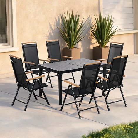 Ensemble de jardin pliable en aluminium pour 6 personnes (1/5)