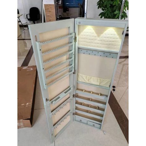 Armoire à Bijoux Mural Armoire Bijoux de Rangement 120 x 36 x 10 cm Vert
