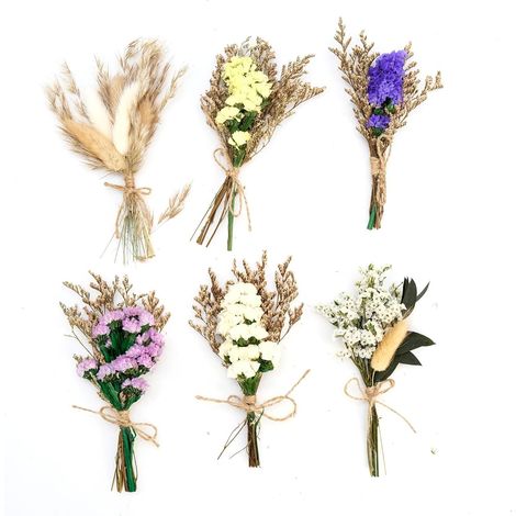 6 Pièces Mini Bouquet Fleurs Séchées, Bouquet Fleurs Séchées Artisanales pour Loisirs Créatifs Décoration D'intérieur (1/5)