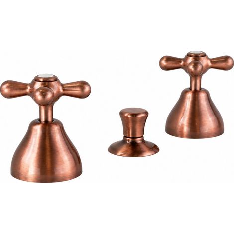 Miscelatore bidet 3 fori con piletta di scarico Rame antico Piralla Rubinetteria Sofia 0SFQL059A26 Rame Antico (1/5)
