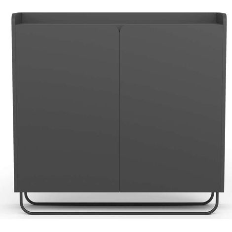Recibidor zapatero 2 puertas modelo 526 acabado grafito, 87 cm (alto) x 90 cm (ancho) x 25.5 cm (prof.) (1/5)