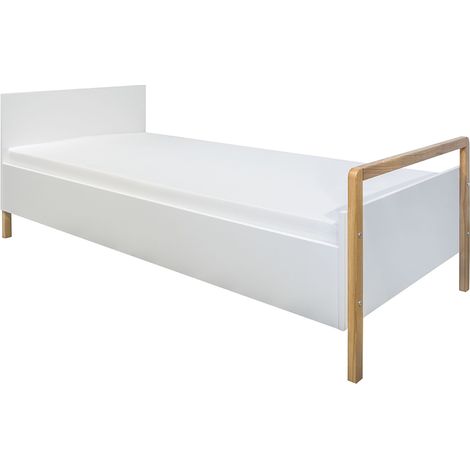 Letto Victor per bambini Kocot 80x180 con rete a doghe - Bianco e Rovere