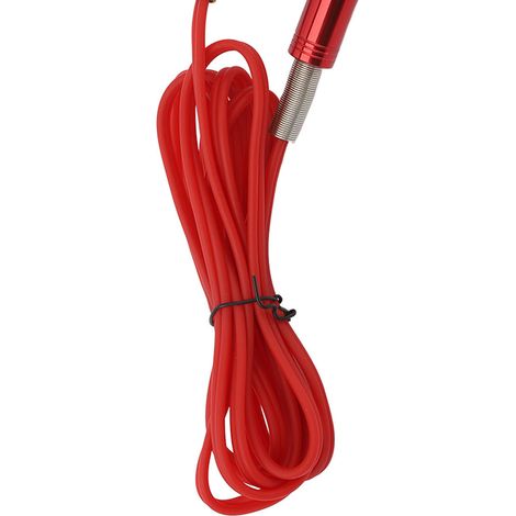 Câble RCA pour machine à tatouer de 1,7 m de long, double conducteur, haute conductivité, en silicone, rouge (1/5)