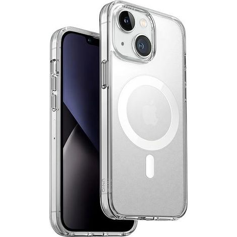Funda UNIQ LifePro Xtreme para iPhone 14 Plus/15 Plus de 6,7" con carga Magclick, transparente/esmerilada. (1/4)