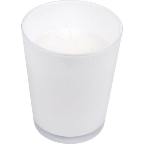 Bougie en Verre Parfumée Design "Élégant" 16cm Blanc