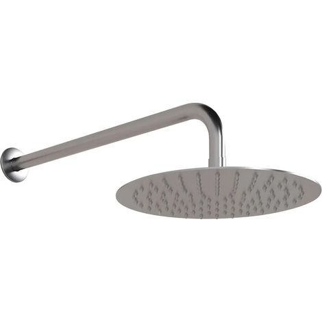 Kit doccia satinato con braccio 35 e soffione 30 in acciaio inox Gemini (1/5)