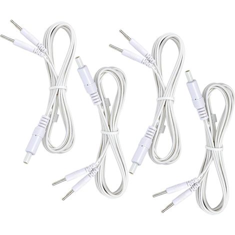 Câble TENS de Remplacement 4 Pièces – Câble Électrostimulation 1,5 m, Connecteur 2,35 mm / 2 mm, Accessoire pour Appareil TENS & EMS, Connexion Stable (1/5)