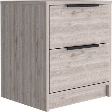 Comodino Kaia in melamina con due cassetti a binario metallico (1/5)
