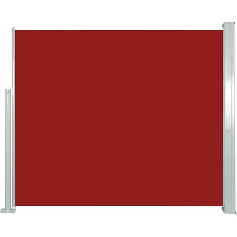 Store banne, Auvent latéral rétractable, Paravent extérieur 120 x 300 cm Rouge OWV76805 DESIGN IN (1/5)
