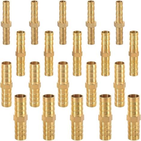 20 Pièces Raccord Durite Essence,Raccord De Tuyau De Carburant,Barbe En Laiton,Pour Les Tubes De Trachée(6mm/8mm/10mm/12mm) (1/5)