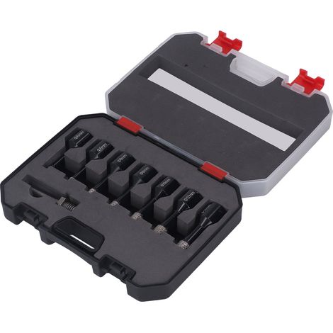 Set aus 7 gelöteten Diamantbohrern von 6 bis 14 mm M14 mit Schaft für Keramik, Marmor und Granit (schwarz). (1/5)