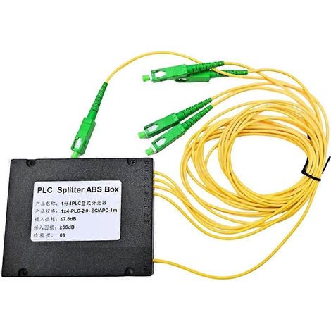 Répartiteur optique FTTH 1x4 SC/APC, coupleur optique FBT 1:4 SC APC monomode simplex PLC - JBMEDIA (1/4)