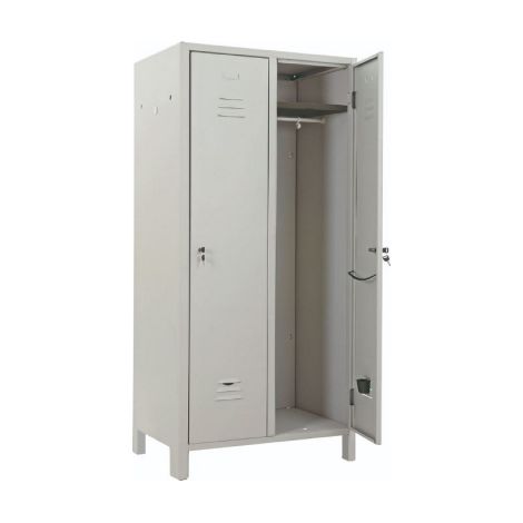 Prometal – Vestiaire 2 places en tôle peinte – Dimensions 68 x 34 x 179h cm – Avec kit de verrouillage – Armoire pour espaces confinés