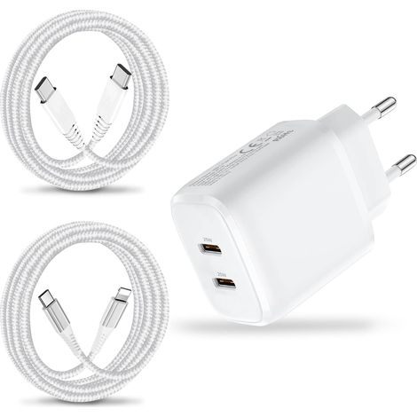 25W Chargeur Rapide pour iPad Pro 12.9 11 10.2/Air Mini,15 16 Air 2 3 4 5,2020 2021 2022 Mini 2 3/4/5/6,14 13 12 Pro Max,USB C Prise Secteur Adaptateur et Câble (1/5)