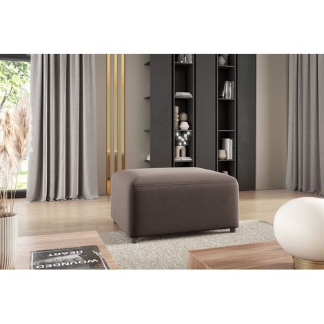 Polsterhocker Designerhocker Hocker MEGAN in Stoff Salvador Braun (1/3)